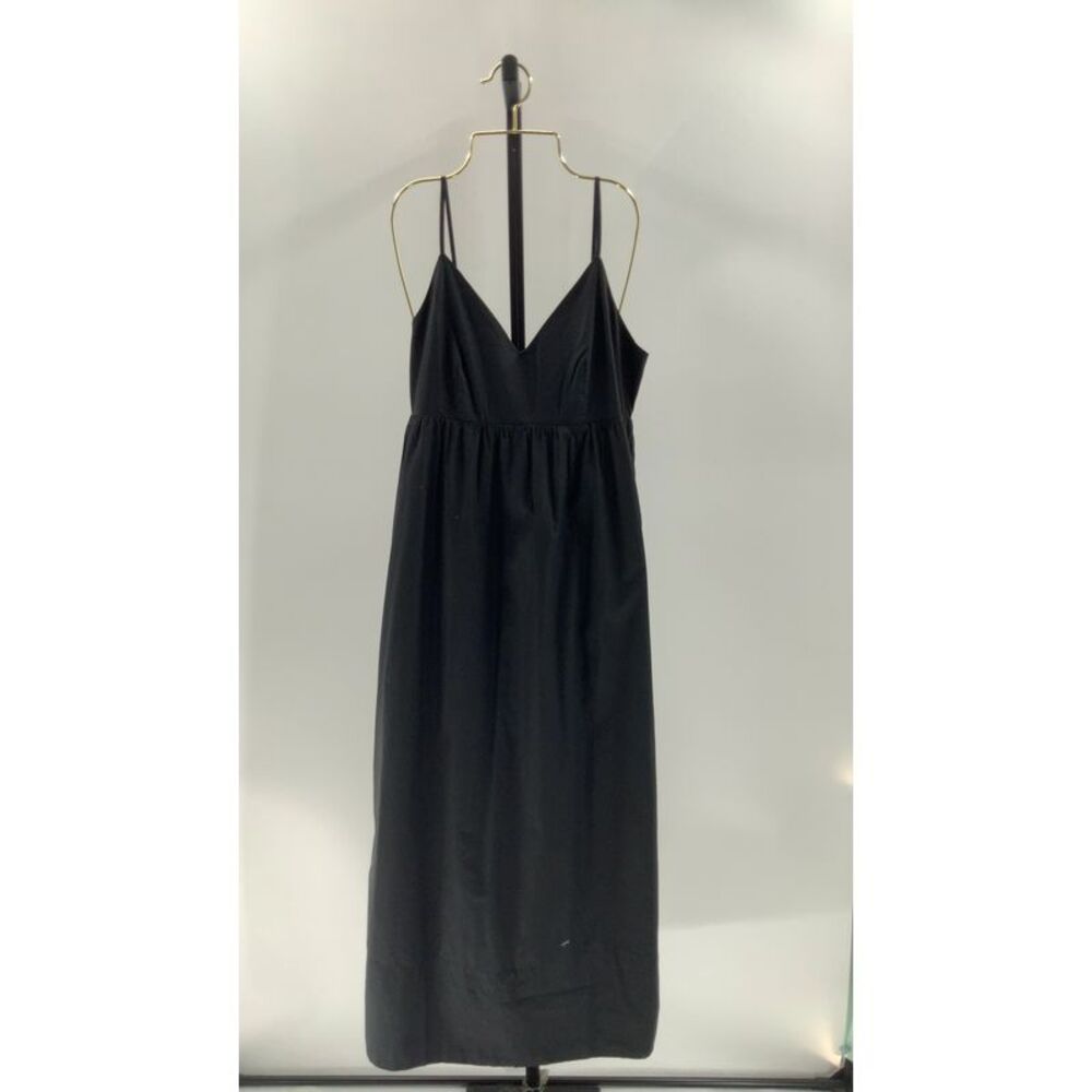 Quince Black Maxi Slip Dress with Spaghetti Straps
